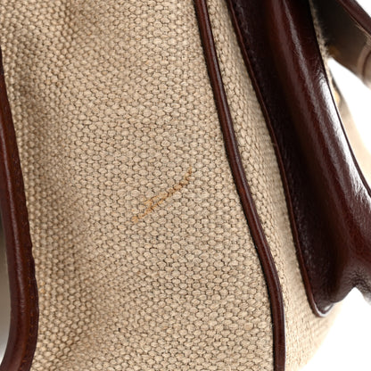 Saint Laurent Cotton Canvas Vintage Calfskin Monogram Medium Niki Chain Satchel Natural Chocolate 11 of 13