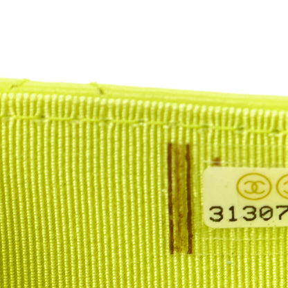 Chanel Lambskin Quilted Flap Card Holder Wallet Yellow 7 of 9