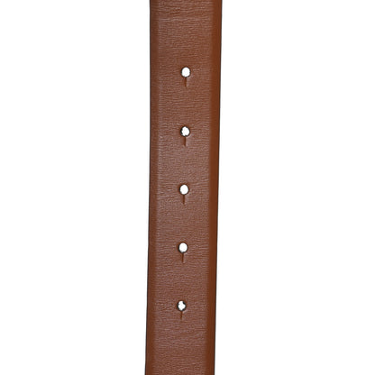 Valentino Garavani VALENTINO GARAVANI Glossy Calfskin VLogo Reversible 30mm Belt 85 34 Saddle Brown Black 5 of 6