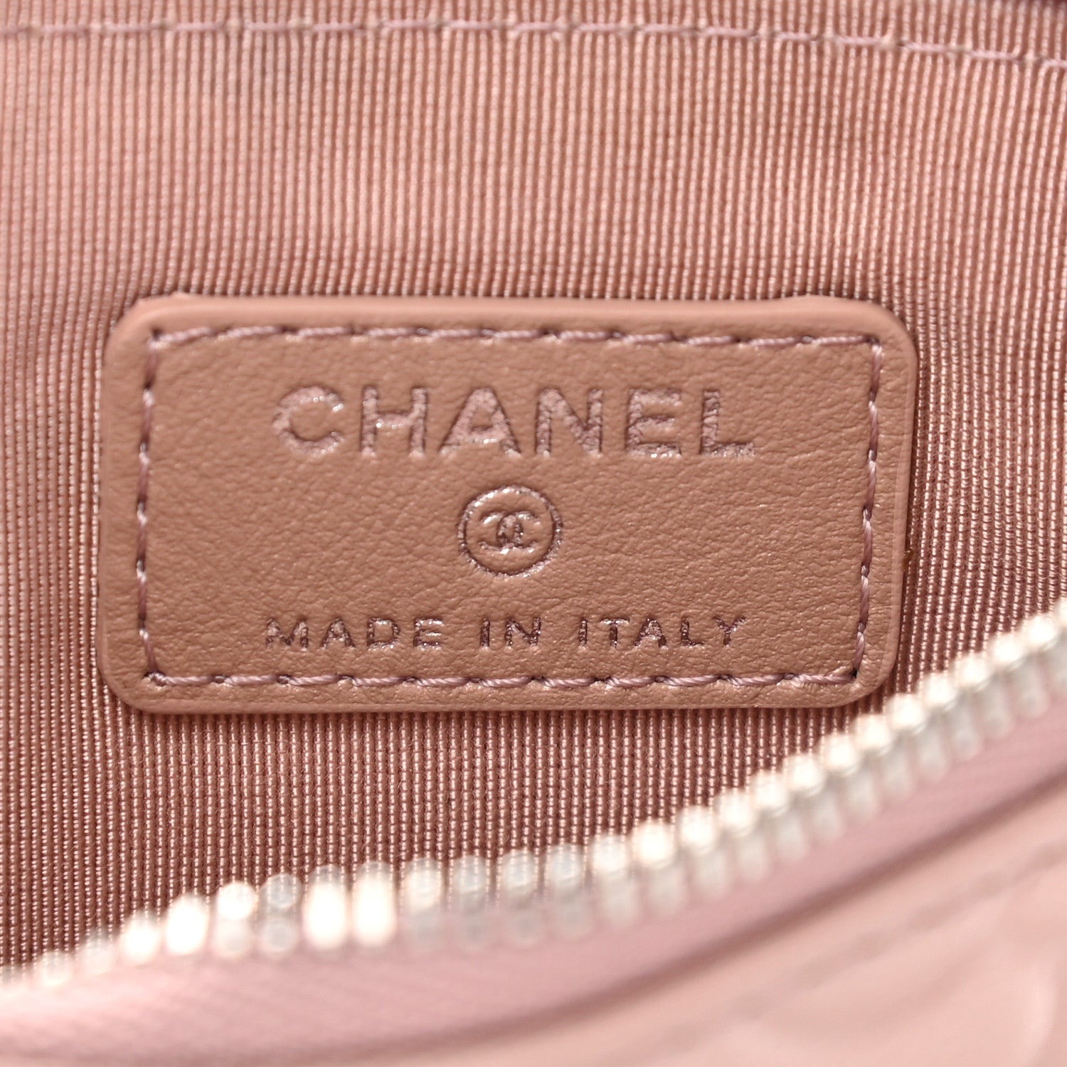 Chanel Goatskin Camellia Embossed Cosmetic Pouch Light Pink 6 of 8