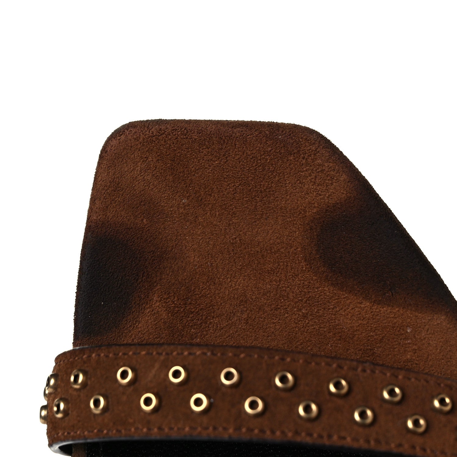Saint Laurent Suede Mica Stud Mule Sandals 35 Brown 8 of 10