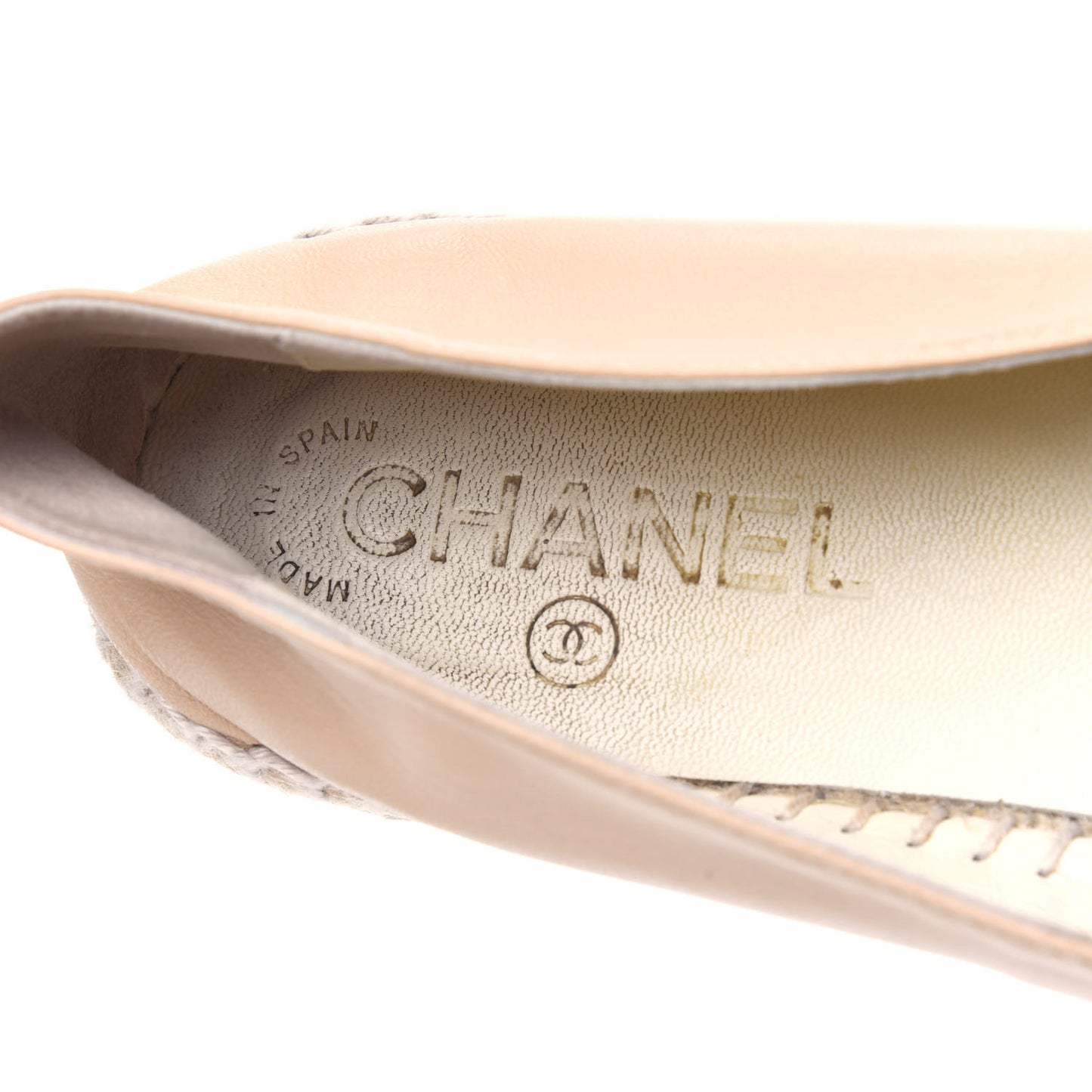 Lambskin CC Espadrilles 39 Beige Black