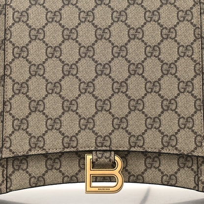 Balenciaga X GUCCI GG Supreme Monogram Medium Hourglass Top Handle Bag Beige Ebony 7 of 10