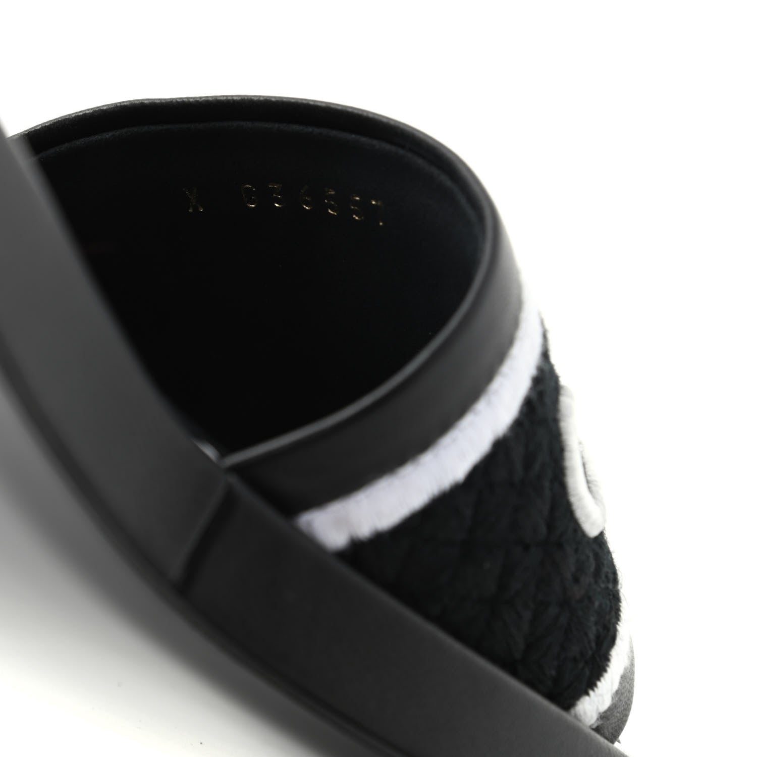 Chanel Lambskin Embroidered CC Mule Sandal 39 Black White 10 of 11