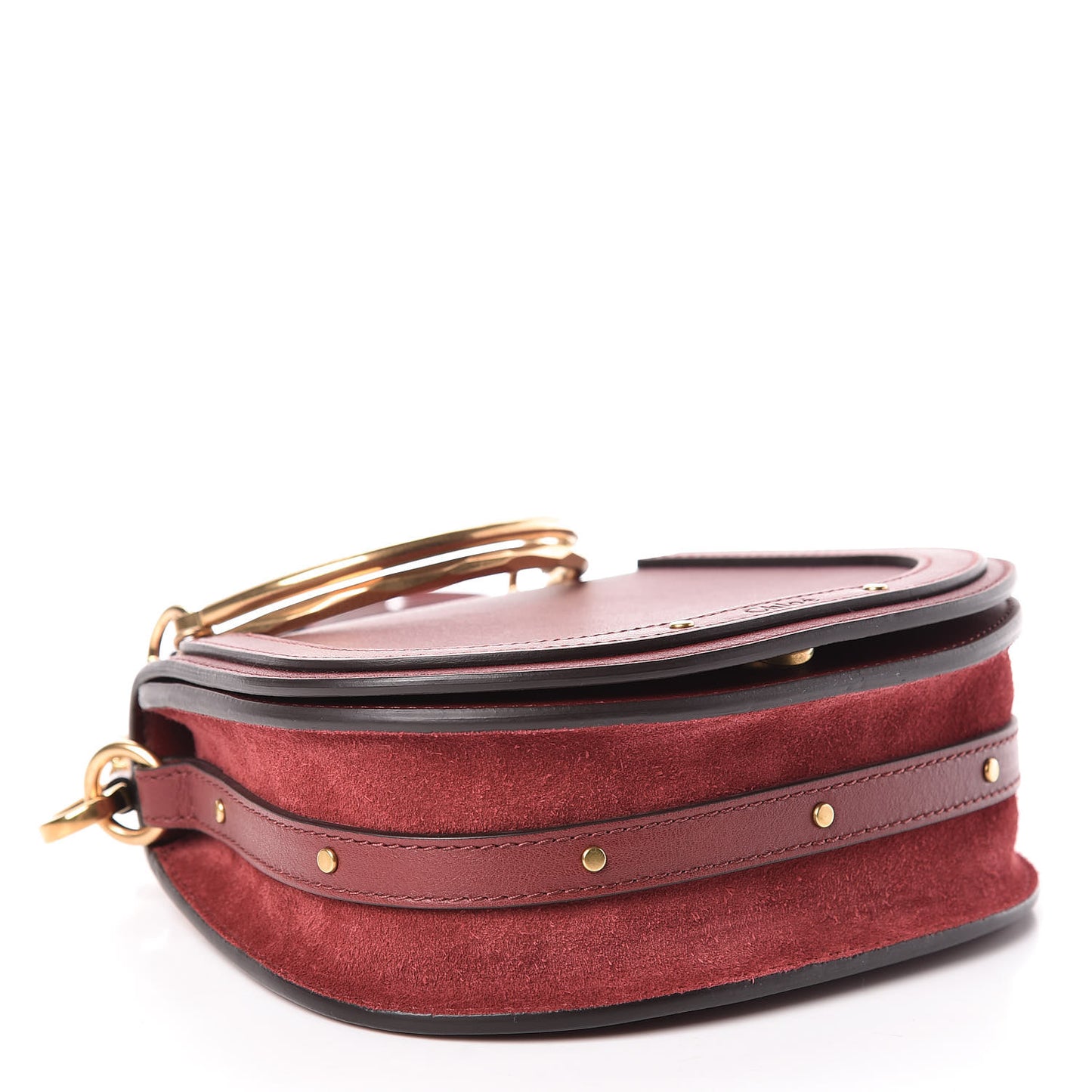 Calfskin Small Nile Bracelet Bag Sienna Red