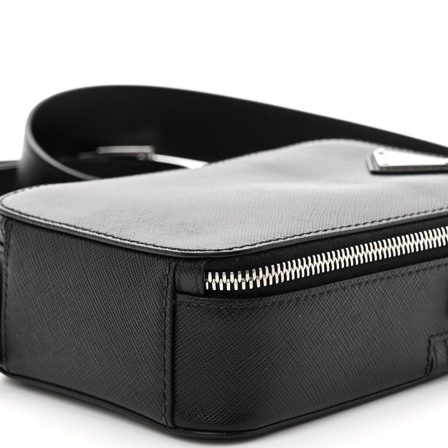 Saffiano Travel Brique Crossbody Messenger Bag Black