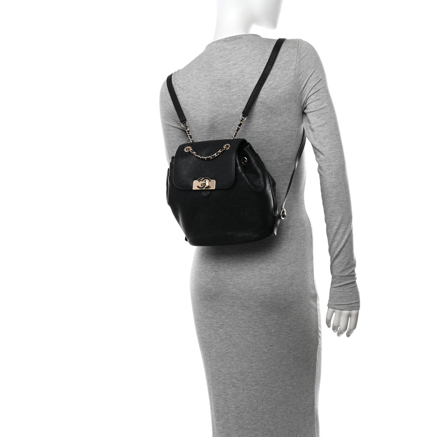 Caviar Quilted Backpack Black