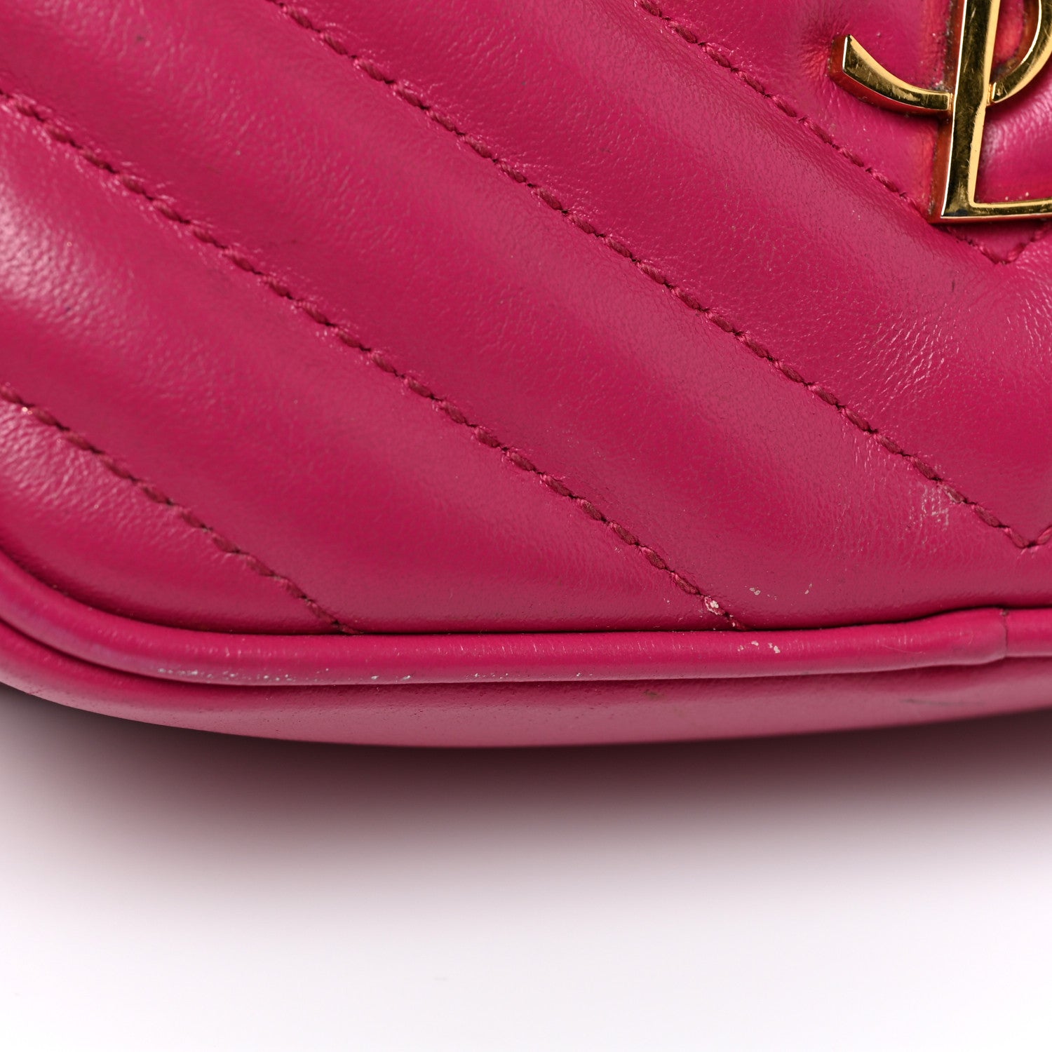 Saint Laurent Calfskin Matelasse Monogram Lou Belt Bag Bright Pink 17 of 24