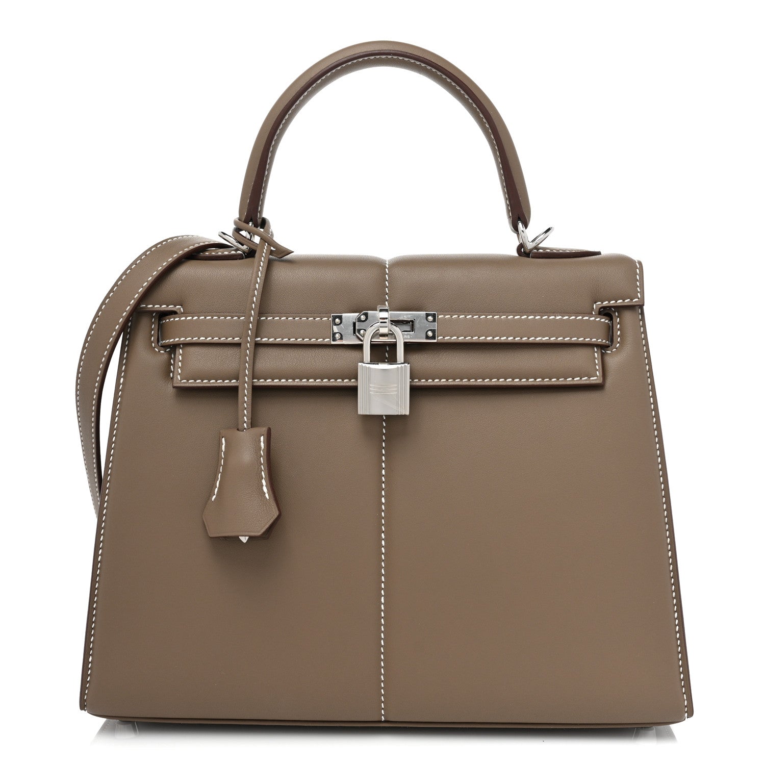Hermes Swift Kelly Padded Sellier 25 Etoupe 1 of 7