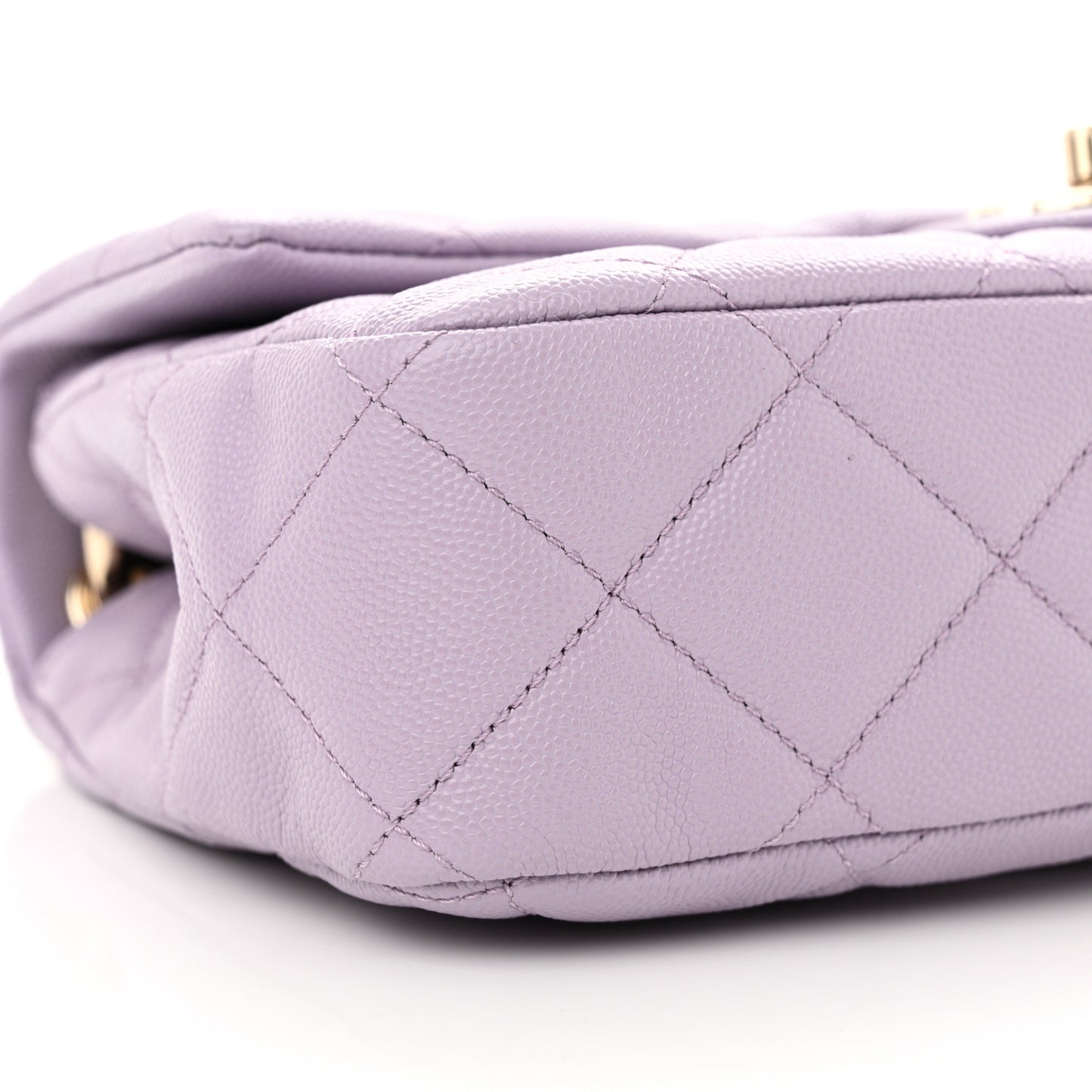 Caviar Quilted Dual Handle Chain Flap Bag Light Purple