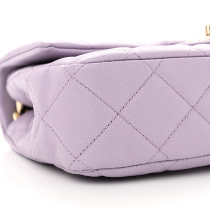 Chanel Caviar Quilted Dual Handle Chain Flap Bag Light Purple 9 of 10