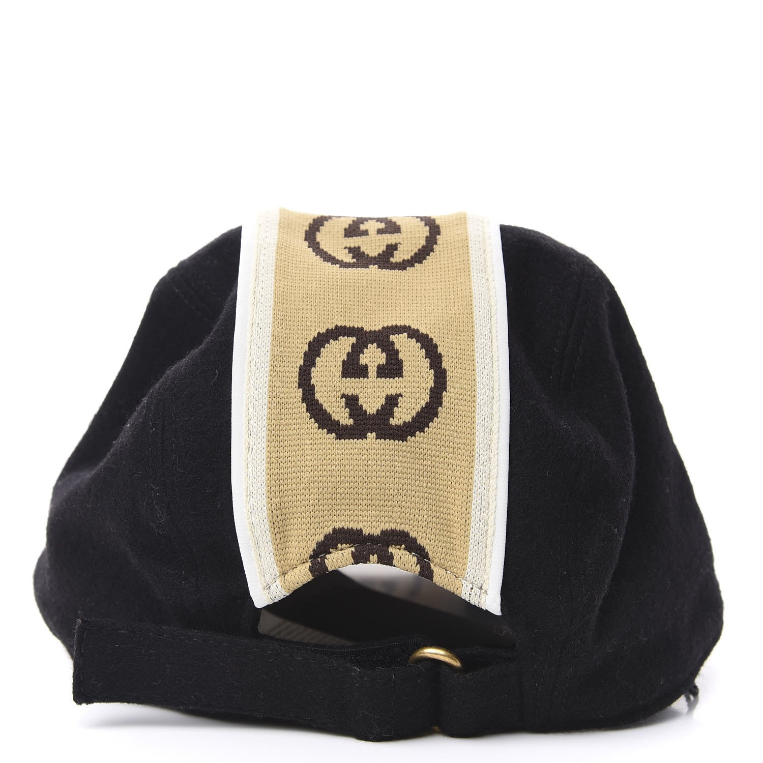 Gucci Wool Interlocking GG Stripe Baseball Hat L Black 3 of 6