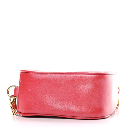Louis Vuitton Lambskin Embossed Monogram Fall In Love Sac Coeur Heart Chain Bag Lipstick Red 3 of 4