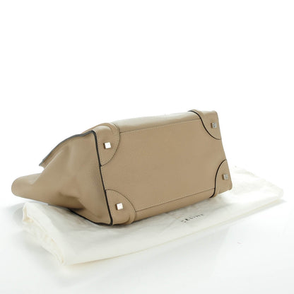 Celine Drummed Calfskin Mini Luggage Dune 4 of 8