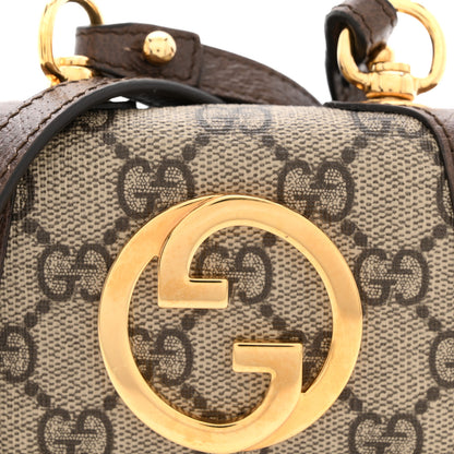 Gucci GG Supreme Monogram Textured Dollar Calfskin Blondie Card Case Wallet with Strap Beige Ebony New Acero 8 of 11
