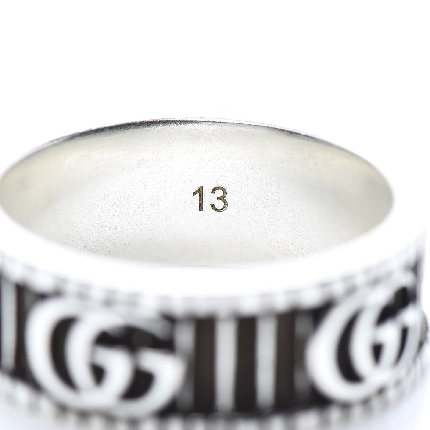 Sterling Silver Double G Band Ring 53 6.5