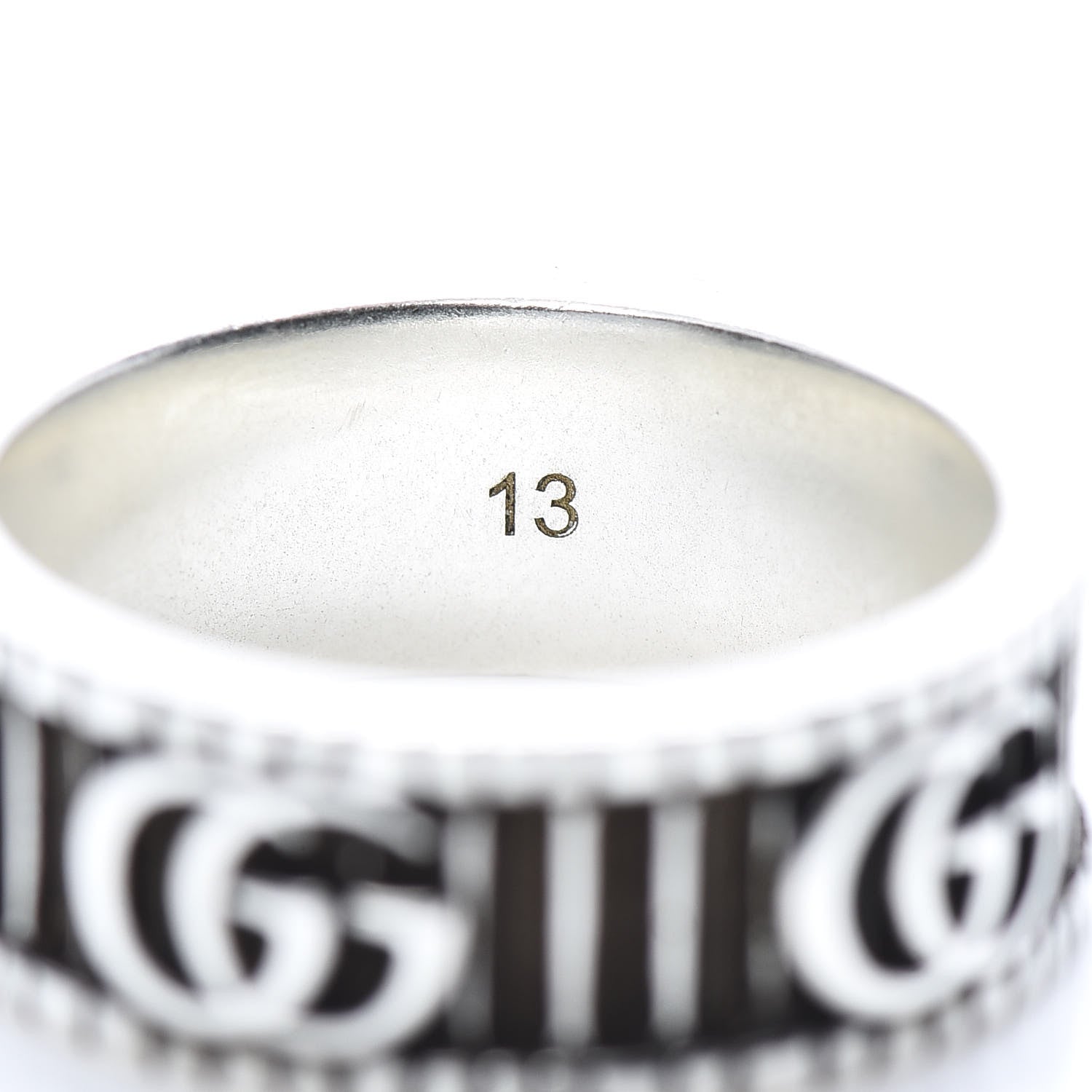 Gucci Sterling Silver Double G Band Ring 53 6.5 6 of 6