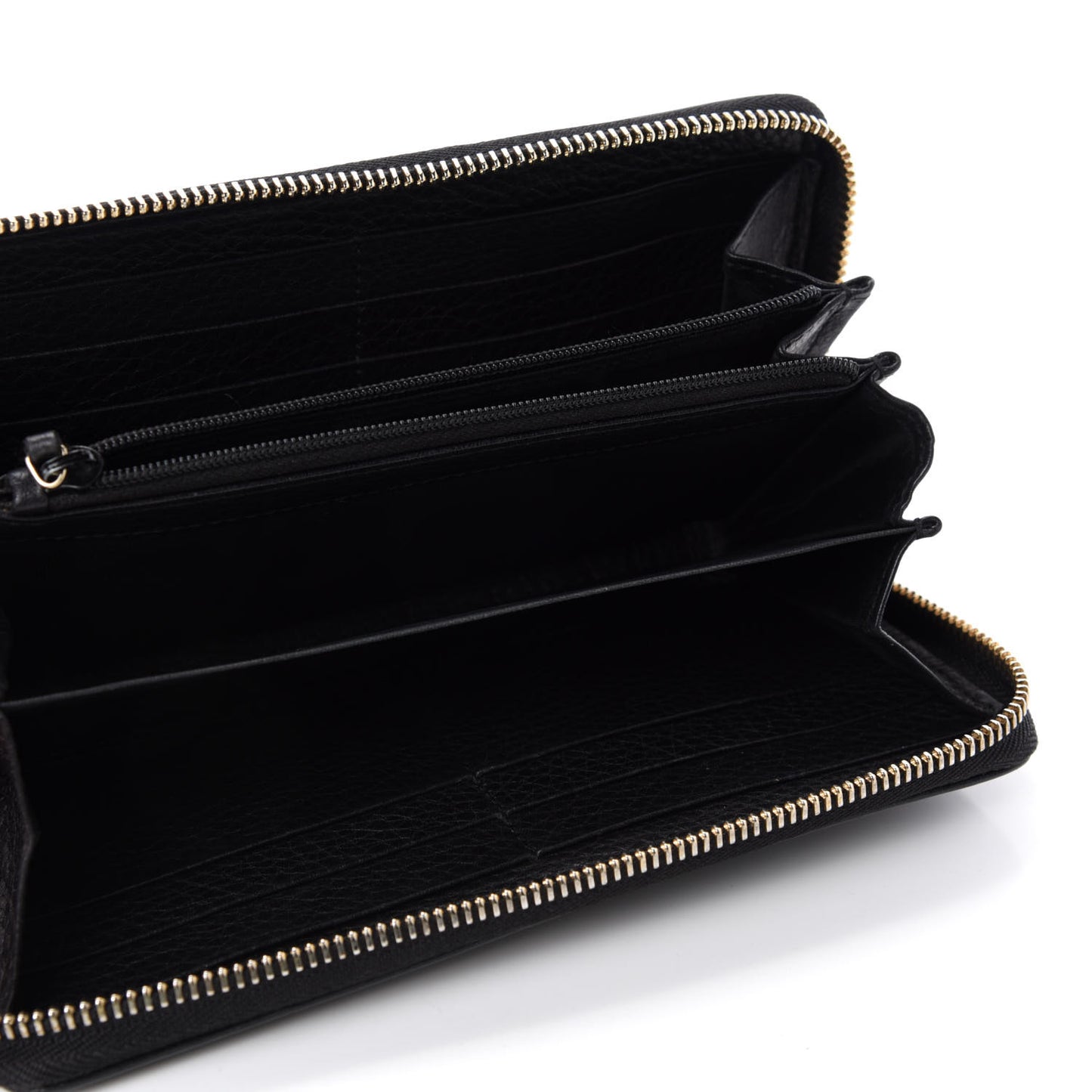 Calfskin Soho Zip Around Wallet Black