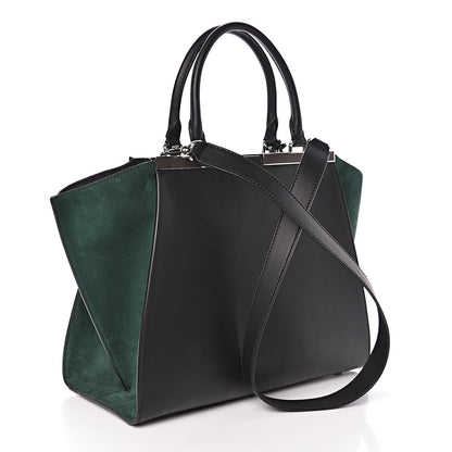 Fendi Vitello Baltico Kore Petite 3Jours Tote Black Verde Prato 3 of 10
