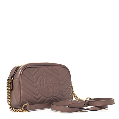 Gucci Calfskin Matelasse Small GG Marmont Chain Shoulder Bag Porcelain Rose 3 of 11