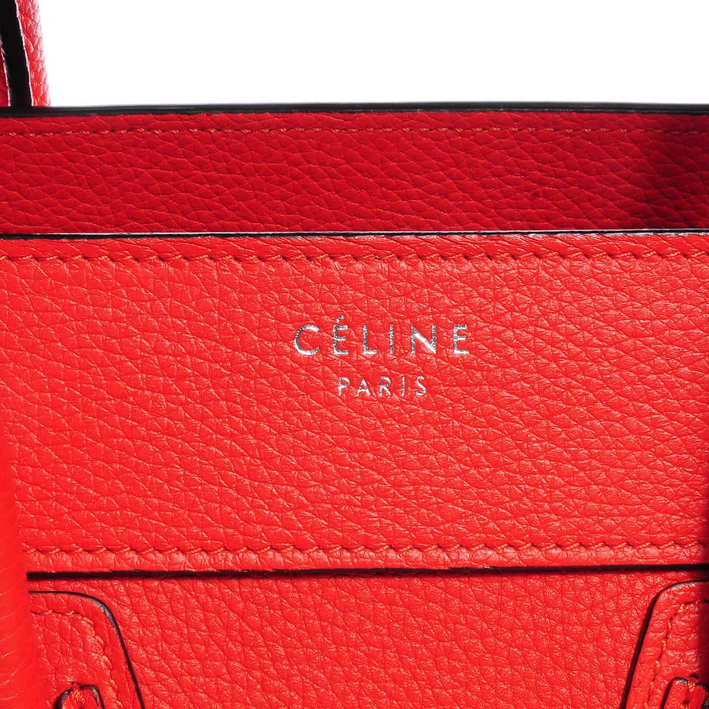 Drummed Leather Micro Luggage Coquelicot