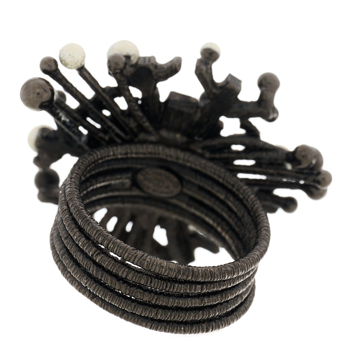 Chanel Baguette Crystal CC Ring 49 5 Ruthenium 3 of 4