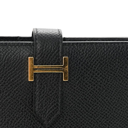 Hermes Epsom Bearn Compact Wallet Black 14 of 15