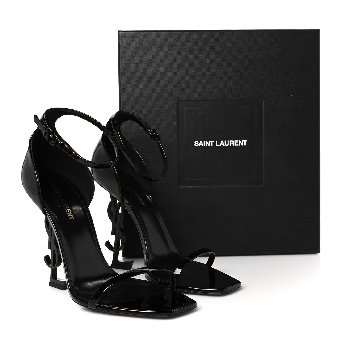 Patent Calfskin Opyum 110 Sandals 40 Black