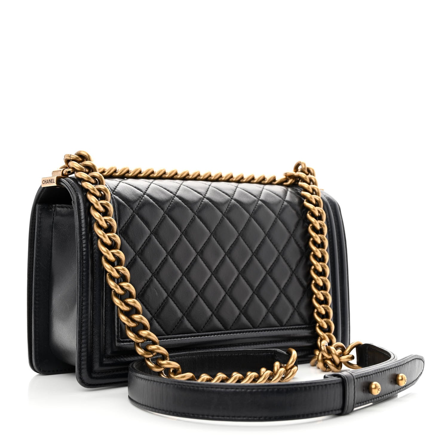 Chanel Lambskin Quilted Medium Boy Flap Black 3 of 11