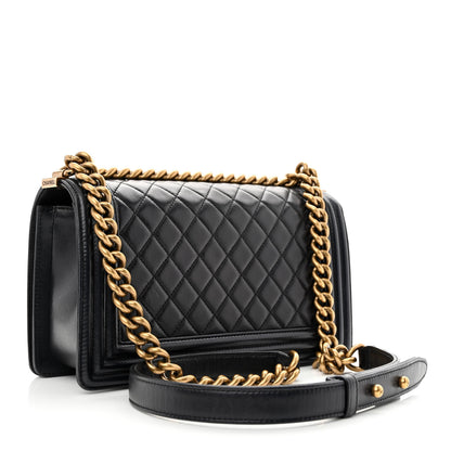 Chanel Lambskin Quilted Medium Boy Flap Black 3 of 11