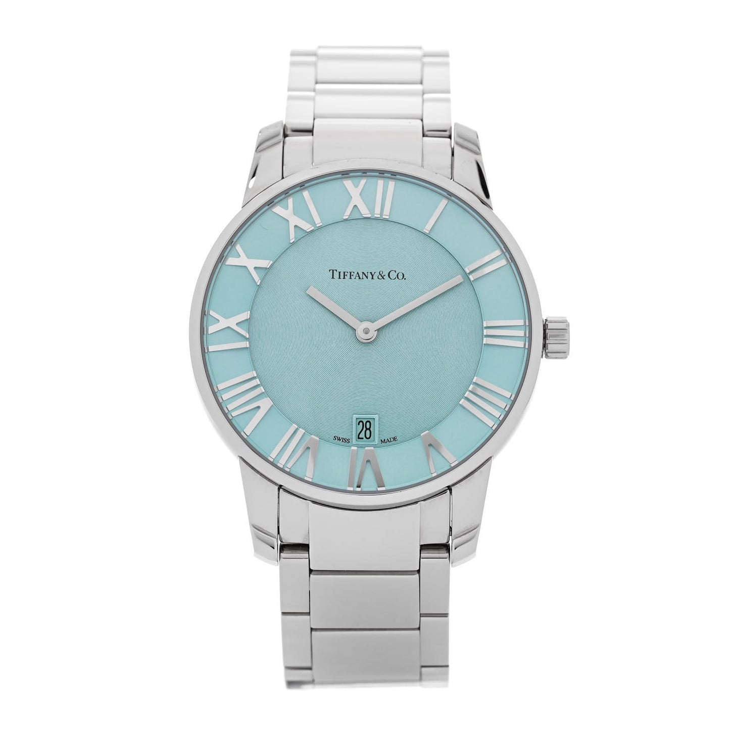 Stainless Steel 37mm Atlas 2-Hand Quartz Watch Tiffany Blue