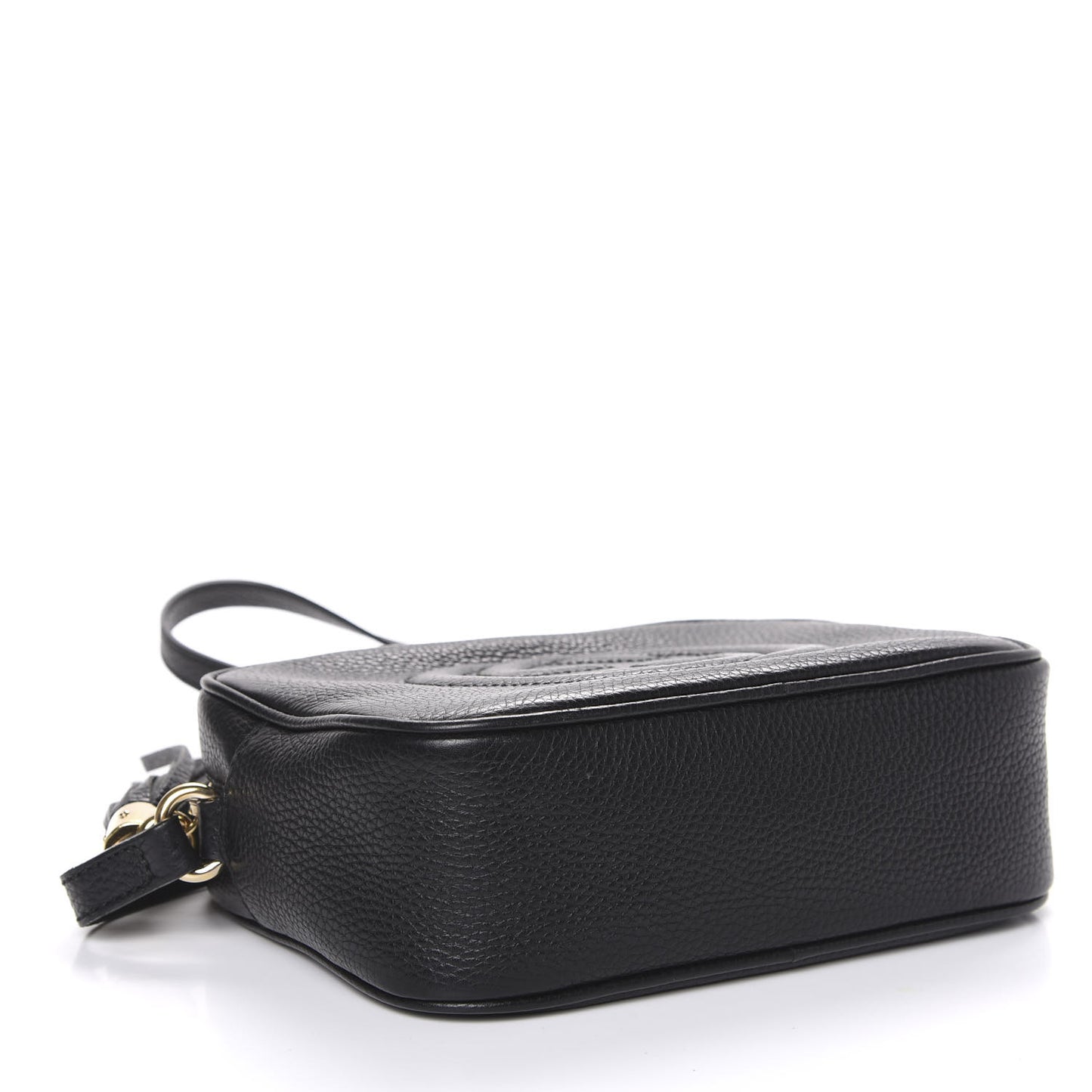 Pebbled Calfskin Small Soho Disco Bag Black