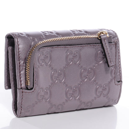 Gucci Metallic Soft Guccissima Lovely 6 Key Holder Wallet Senanque 3 of 7