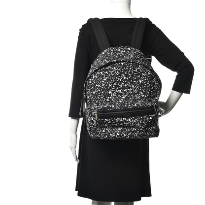 Saint Laurent Printed Canvas Hunting Backpack Black White 2 of 12