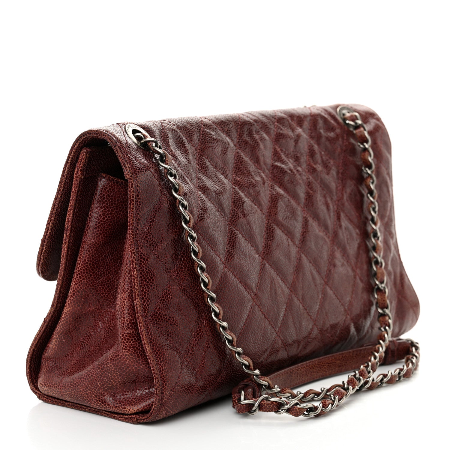 Chanel Crumpled Grained Calfskin Medium CC Crave Flap Brown 3 of 9