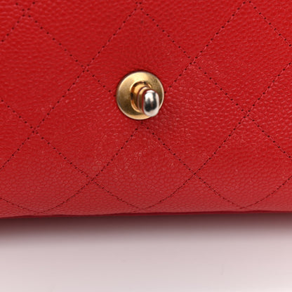 Chanel Grained Calfskin Small Stitched Flap Red 12 of 14