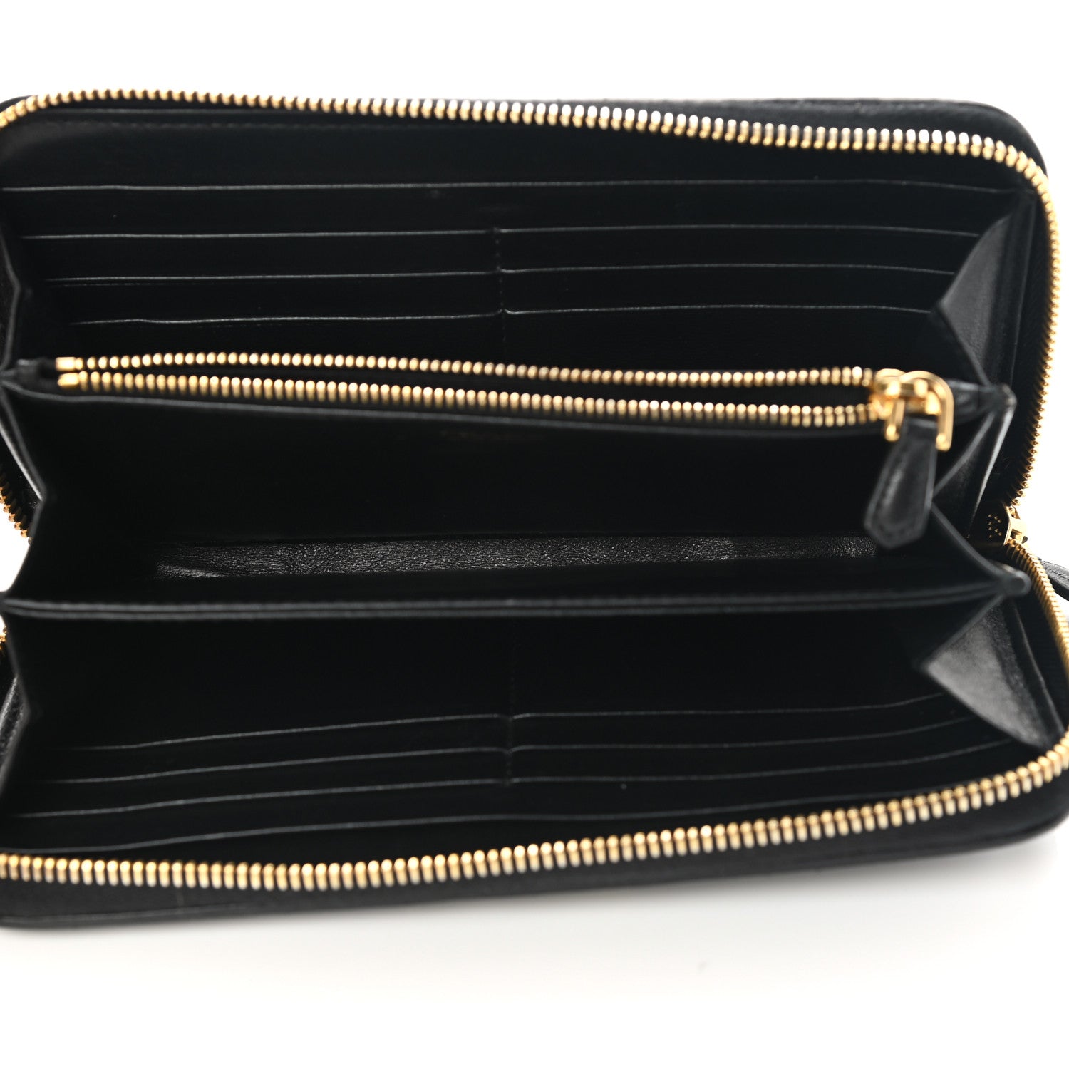 Prada Nappa Impunture Zip Around Wallet Black 5 of 13
