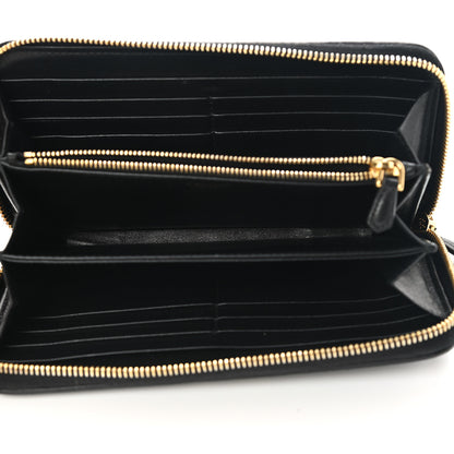 Prada Nappa Impunture Zip Around Wallet Black 5 of 13