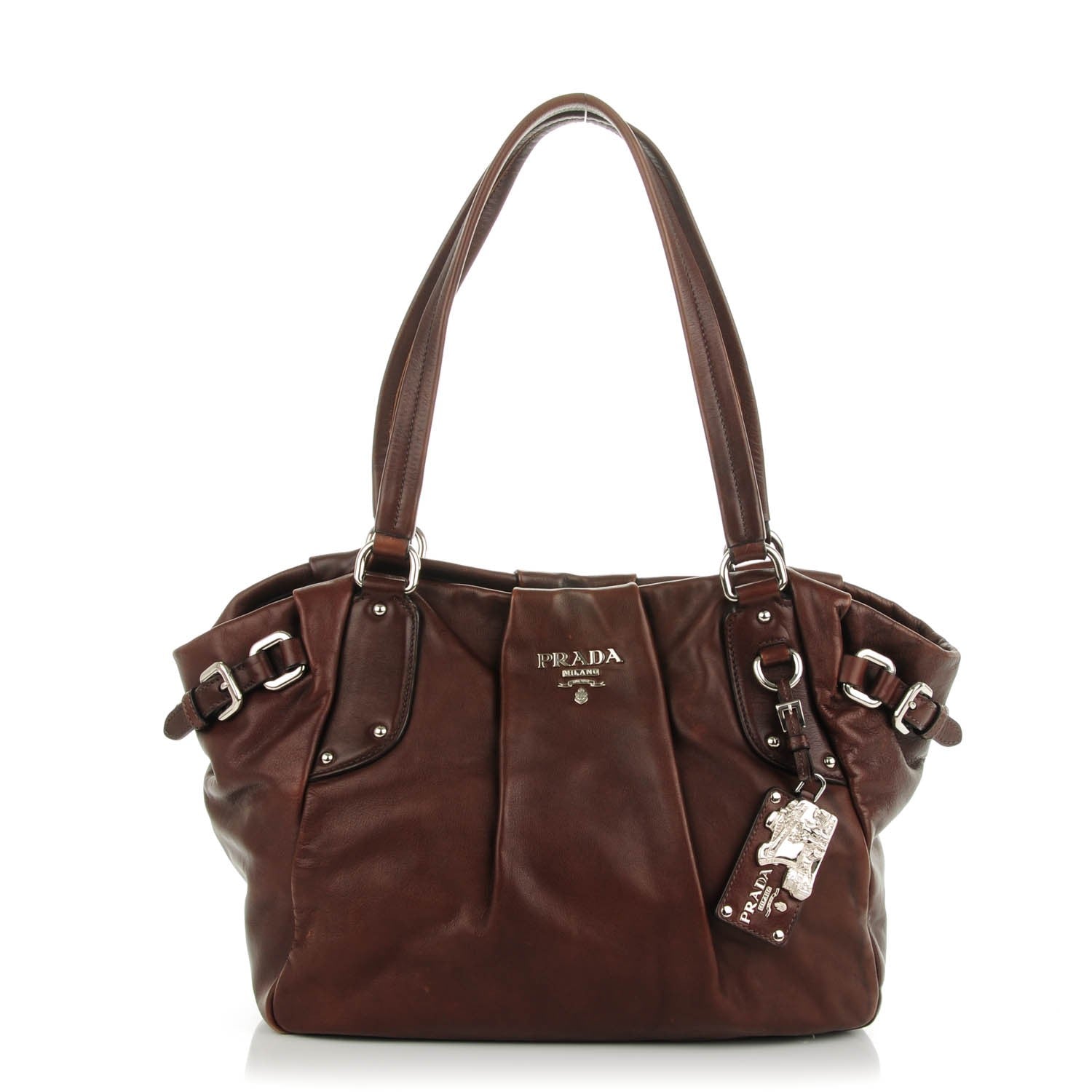 Prada Soft Calf Shoulder Bag Bruciato 1 of 9