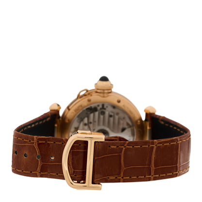 Cartier 18K Pink Gold Alligator 35mm Pasha C Automatic Watch Brown 3 of 5