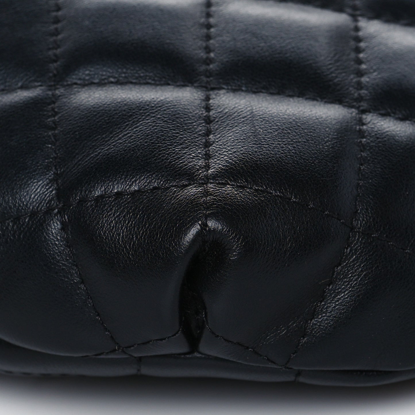 Calfskin Quilted Waist Belt Bag Black