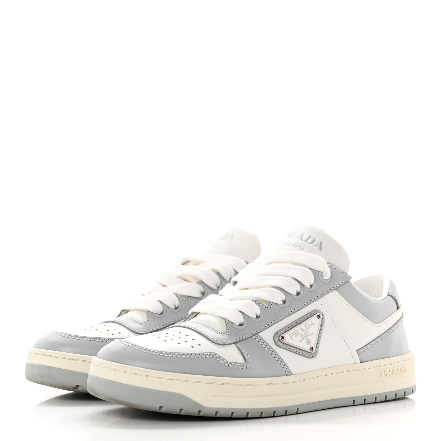 Vitello Sport Spazzolato Rois Triangle Logo Womens Downtown Low Top 30mm Sneakers 37.5 White Fiordaliso