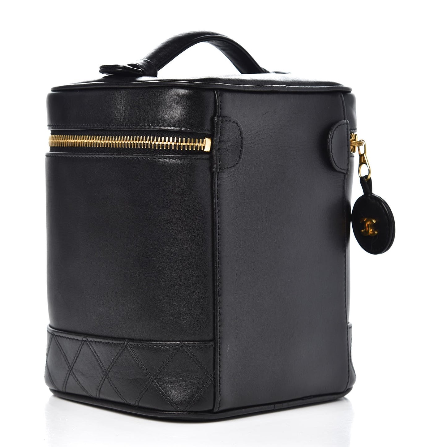 Lambskin Vanity Cosmetic Case Black