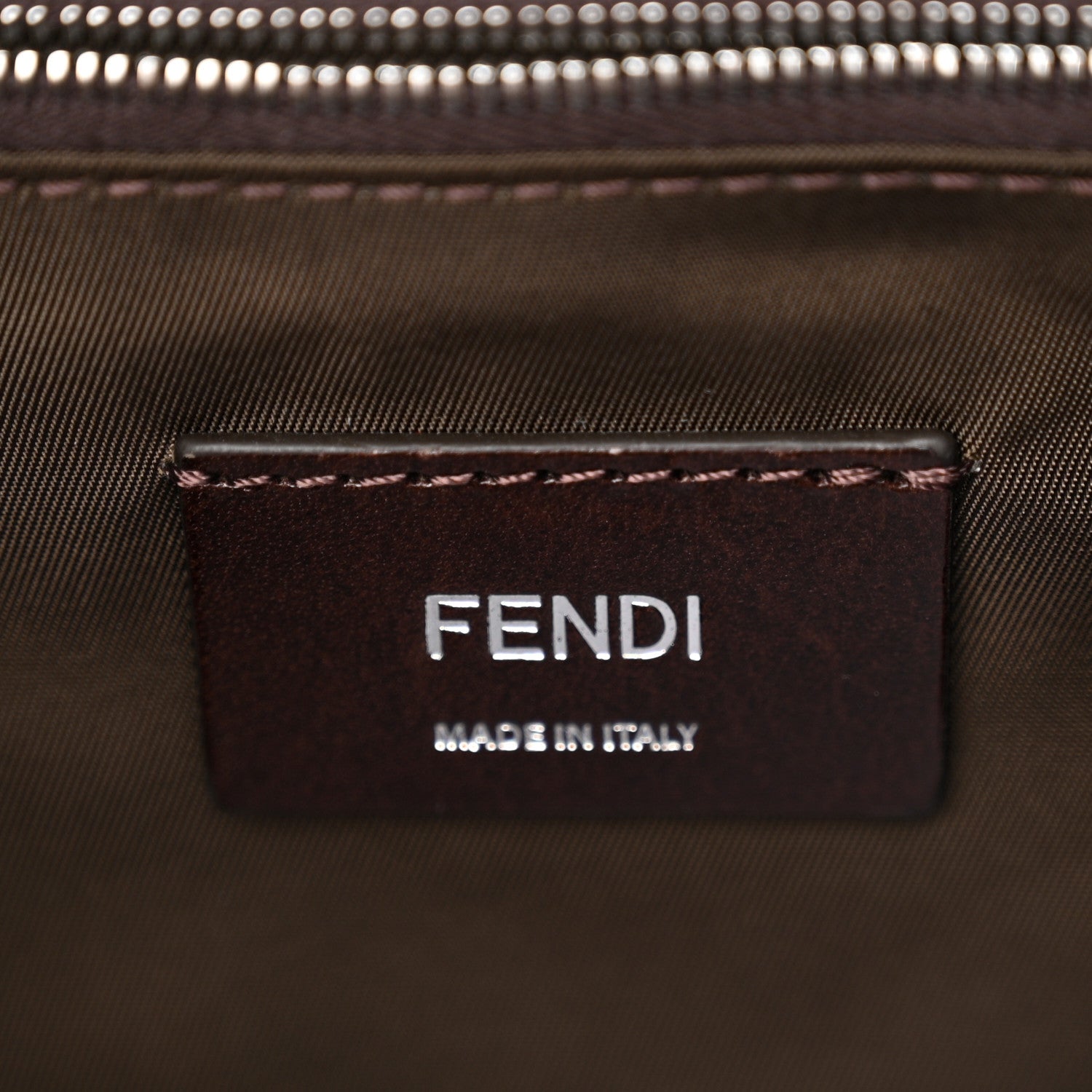 Fendi Recycled Fabric Jacquard Vitello Astro FF 1974 Small Fendiness Backpack Tobacco Moro Black 6 of 11