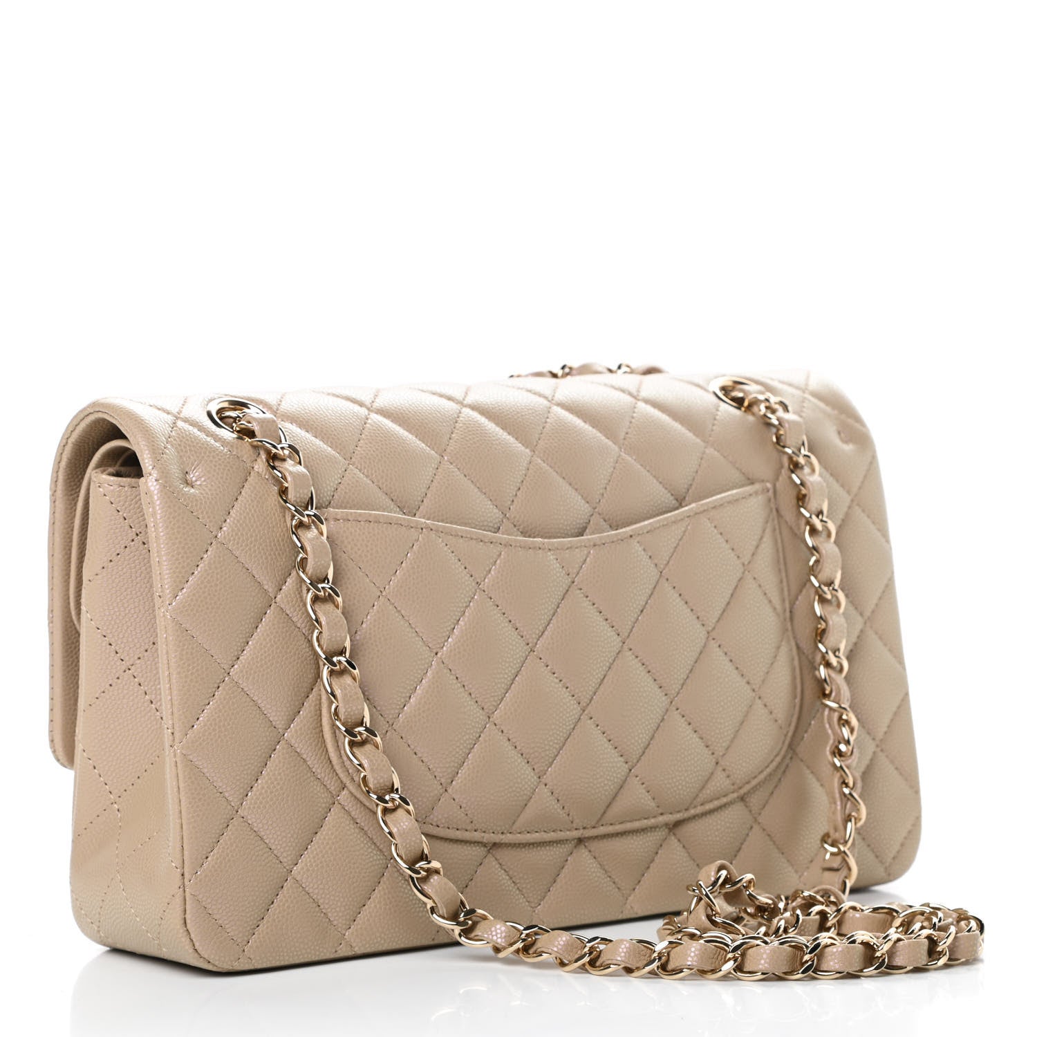 Chanel Iridescent Caviar Quilted Medium Double Flap Dark Beige 3 of 11