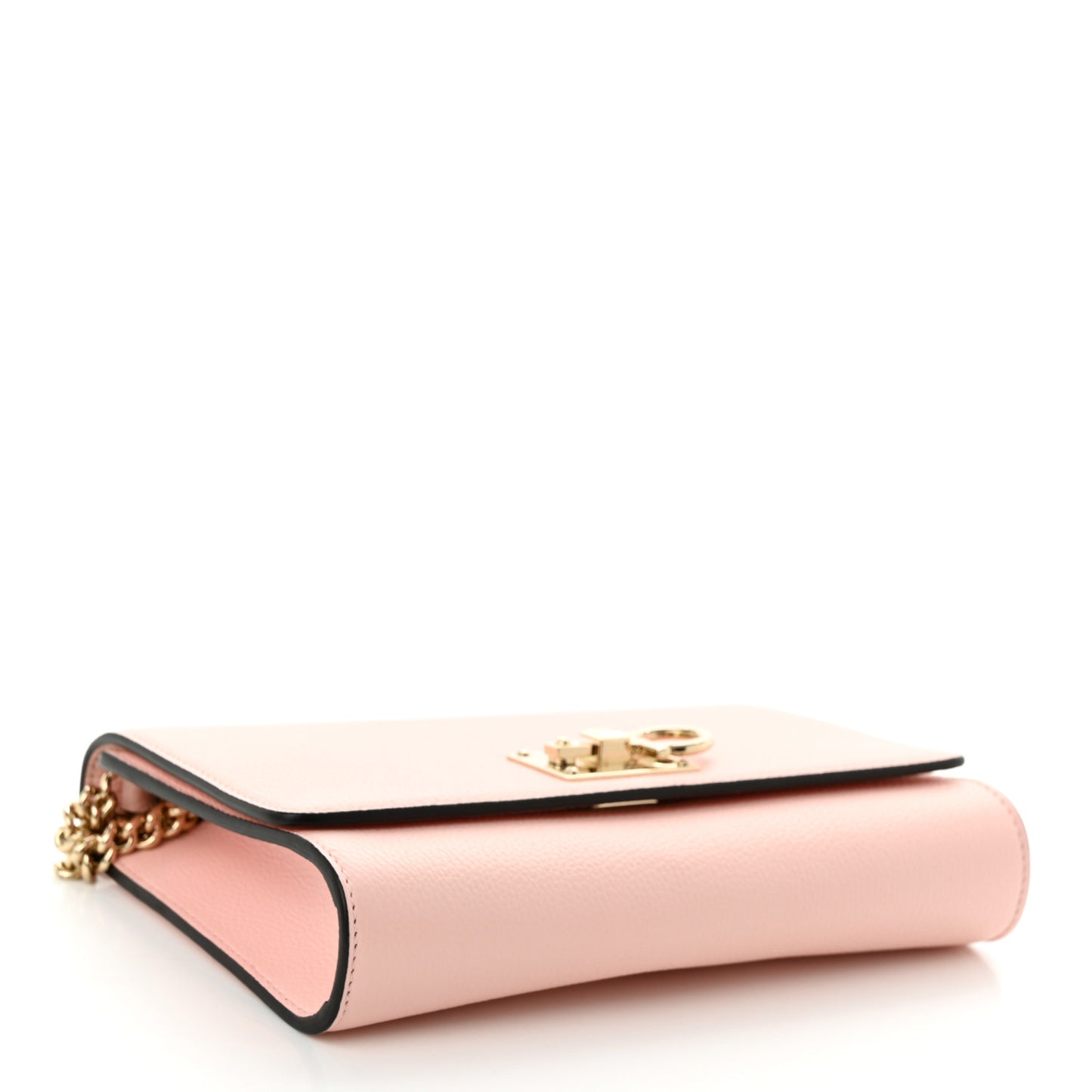 Calfskin Gancini Wallet On Chain Pink
