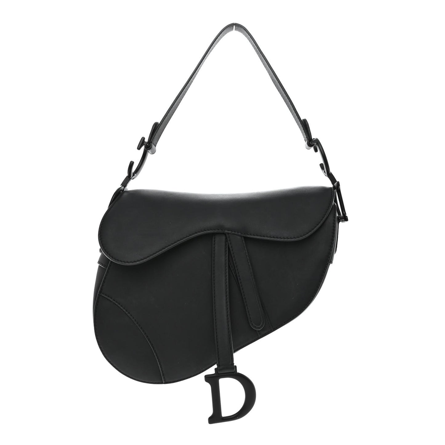 Ultra Matte Calfskin Saddle Bag Black