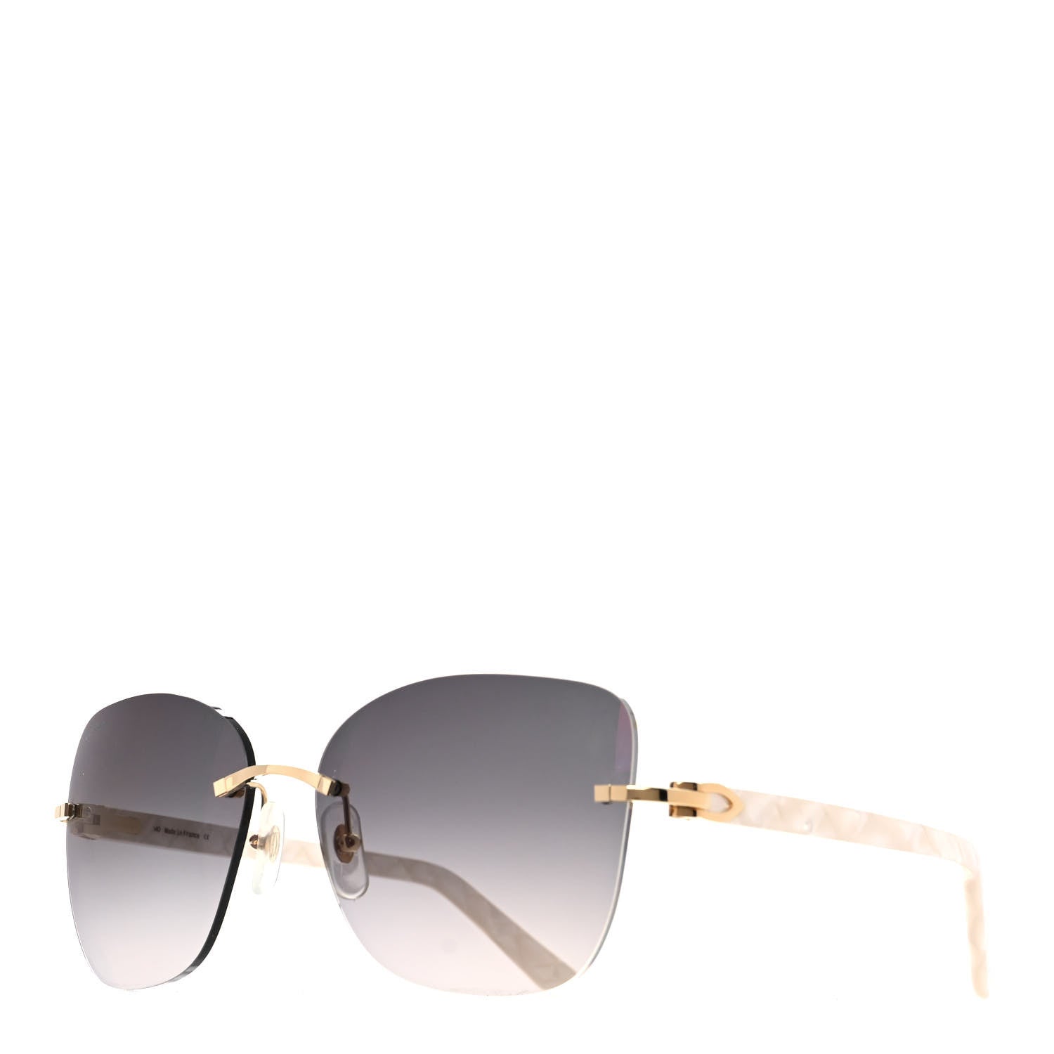 Cartier Mother of Pearl Sunglasses CT001RS Gold White 1 of 8