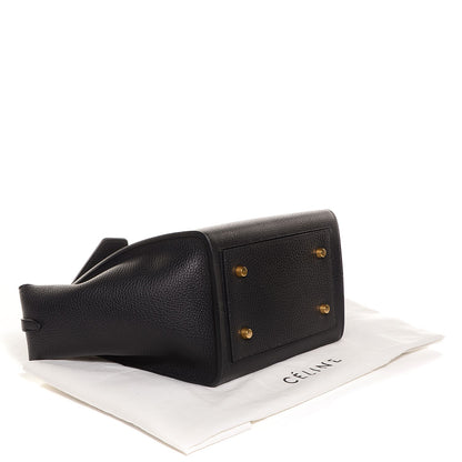 Celine Crisped Calfskin Mini Tie Knot Tote Black 4 of 9