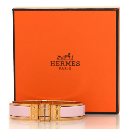 Hermes Enamel Charniere Uni Narrow Hinged Bracelet S Rose Cassatta 5 of 5